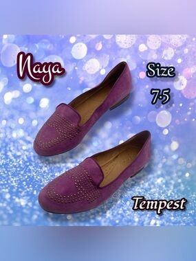 Naya Women’s Tempest Purple Orchid Color Suede Slip On Loafers Size 7.5